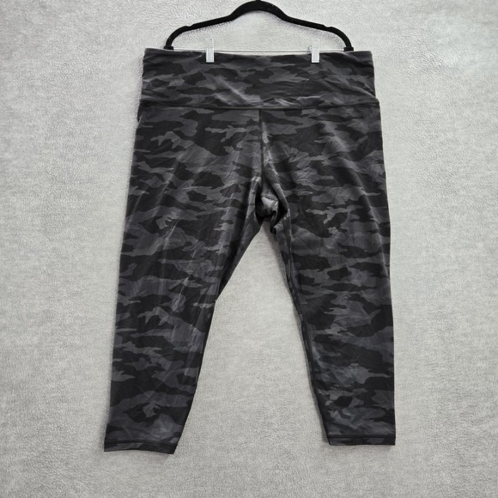 Athleta Women Activewear Pants 3X Black Elation Nylon Spandex Legging Camouflage